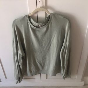 Amuse society sage green ballon sleeve sweatshirt